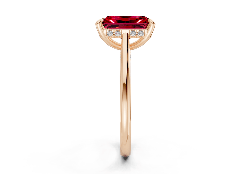 Piper Ruby Gemstone Solitaire Radiant Cut 2mm Engagement Ring - Ring Premier