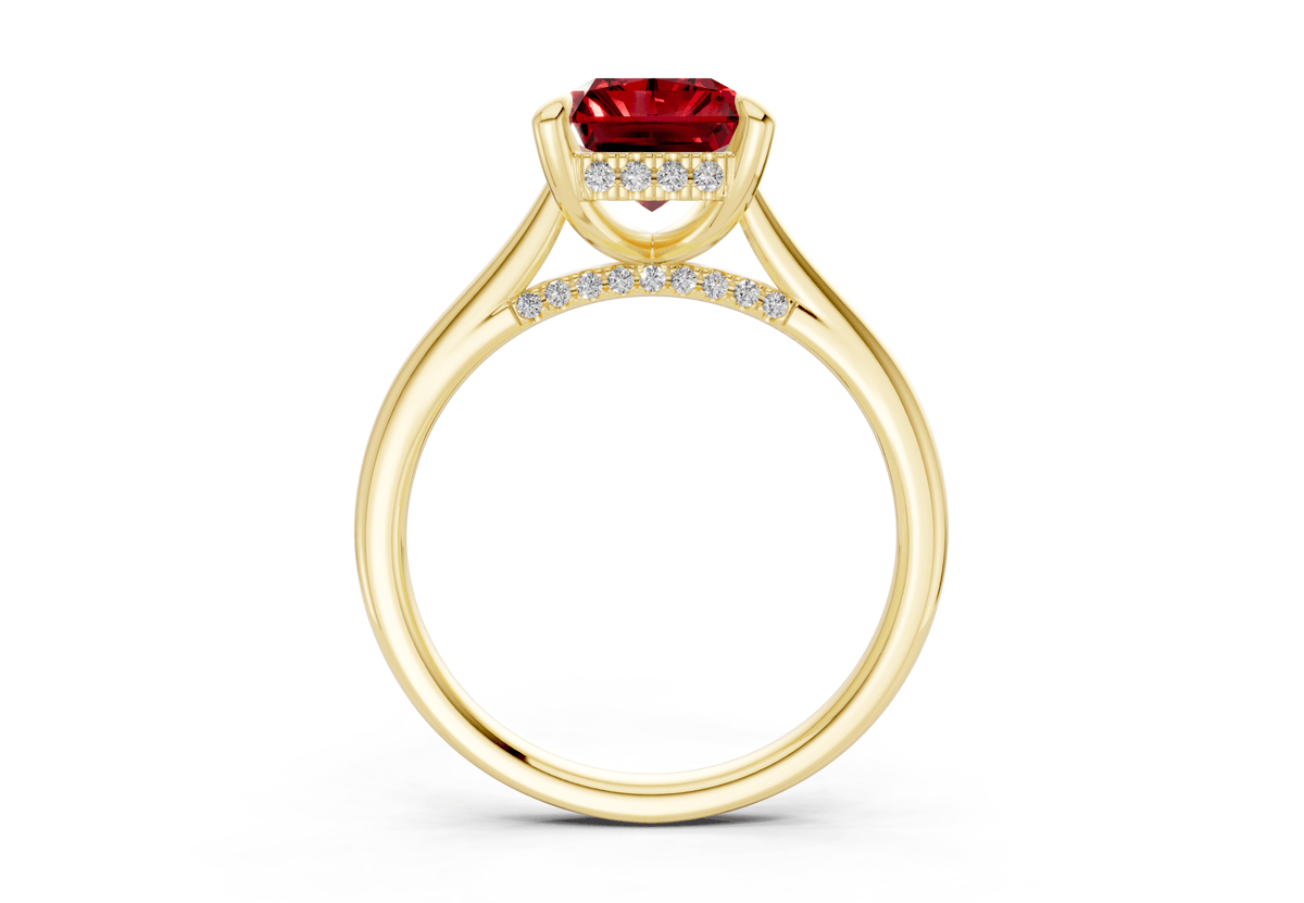 Piper Ruby Gemstone Solitaire Radiant Cut 2mm Engagement Ring