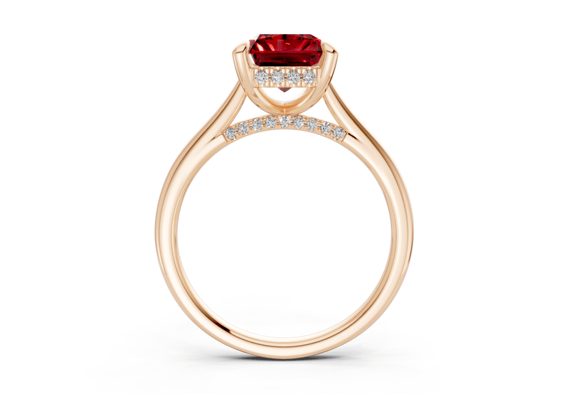 Piper Ruby Gemstone Solitaire Radiant Cut 2mm Engagement Ring - Ring Premier