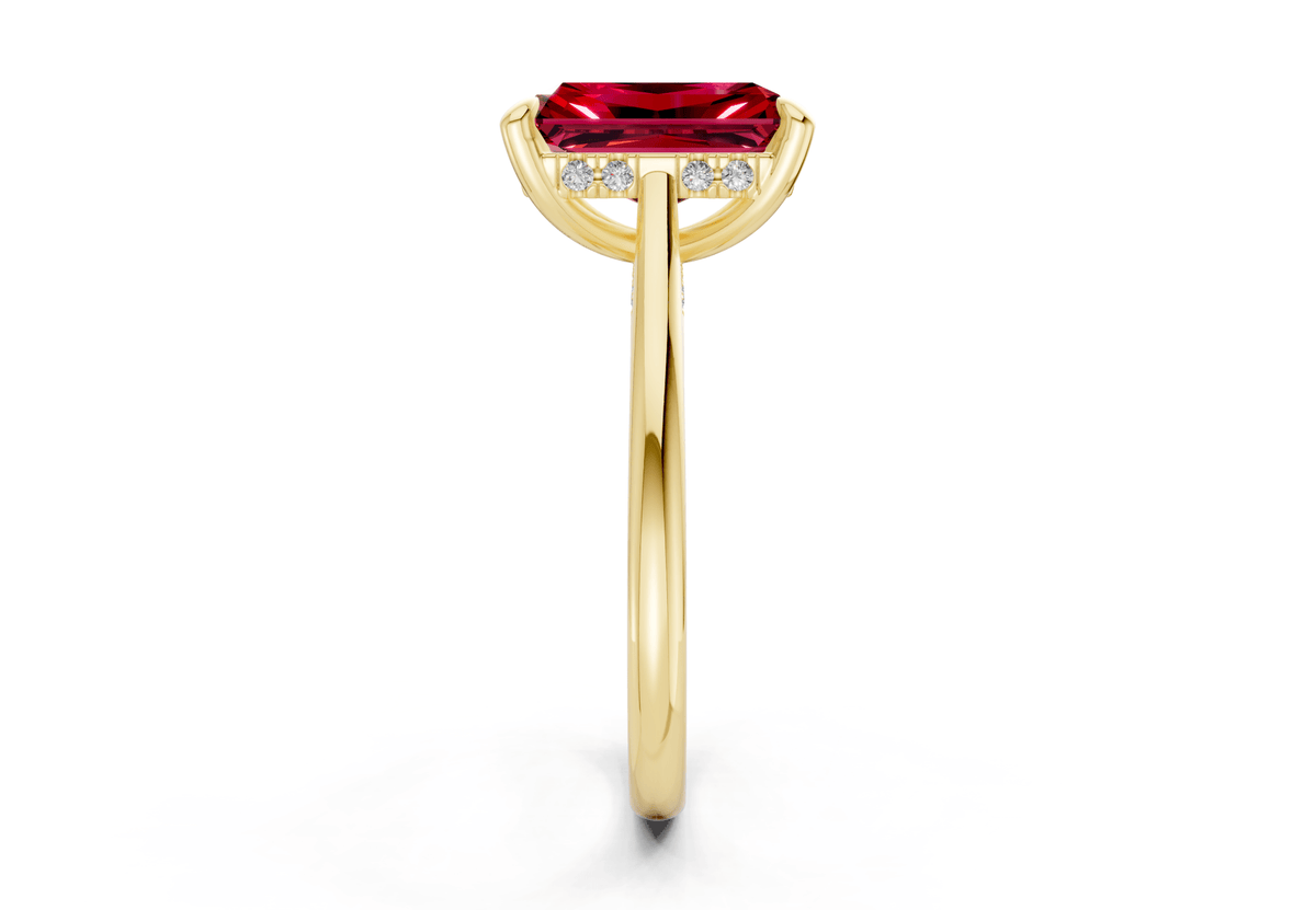Piper Ruby Gemstone Solitaire Radiant Cut 2mm Engagement Ring