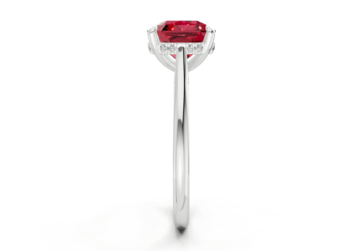 Piper Ruby Gemstone Solitaire Radiant Squareuare Cut 1.8mm Engagement Ring