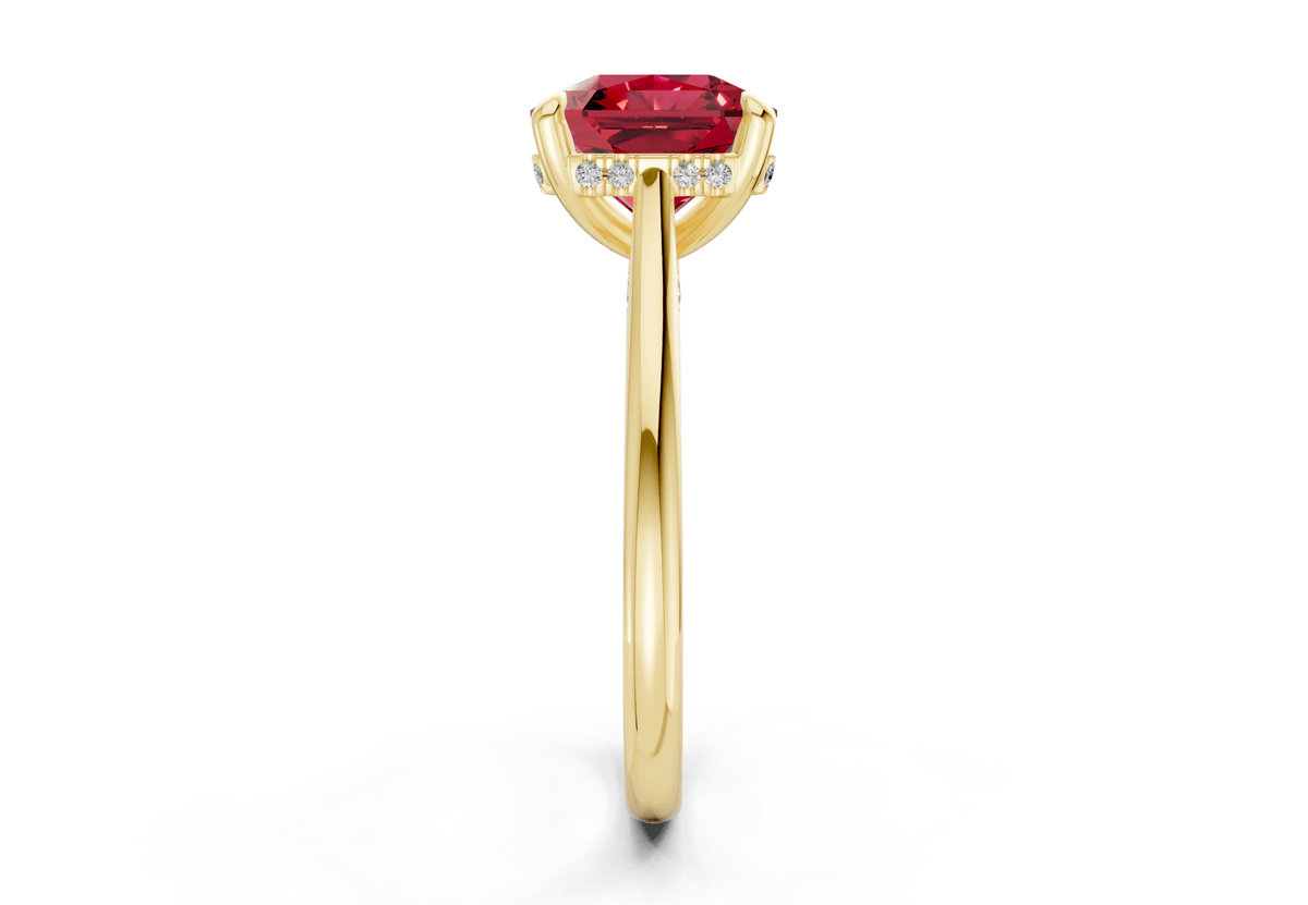 Piper Ruby Gemstone Solitaire Radiant Squareuare Cut 2.3mm Engagement Ring