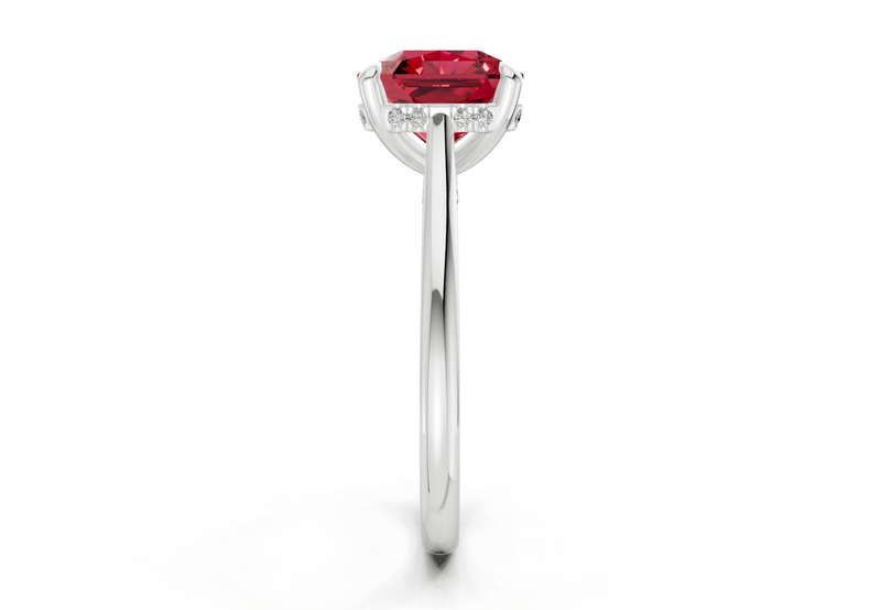 Piper Ruby Gemstone Solitaire Radiant Squareuare Cut 2.3mm Engagement Ring - Ring Premier