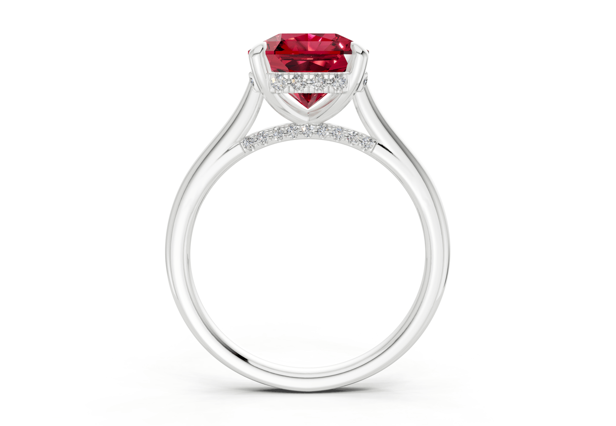 Piper Ruby Gemstone Solitaire Radiant Squareuare Cut 2.3mm Engagement Ring