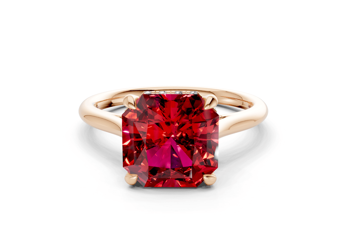 Piper Ruby Gemstone Solitaire Radiant Squareuare Cut 2.3mm Engagement Ring