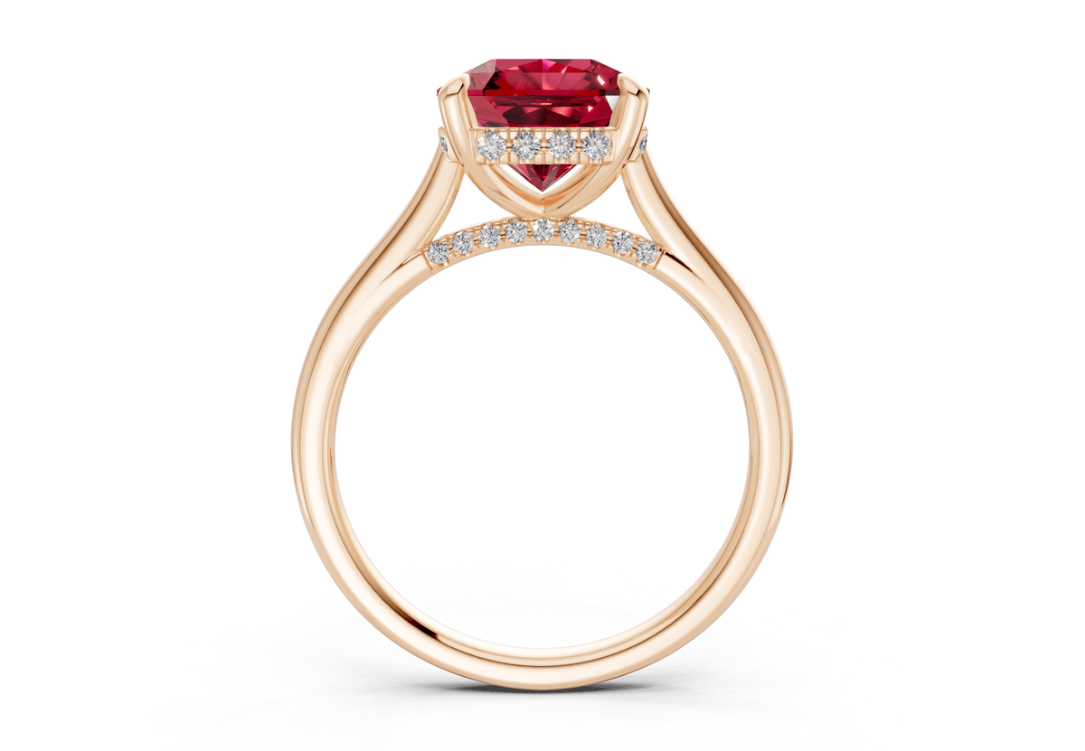Piper Ruby Gemstone Solitaire Radiant Squareuare Cut 2.3mm Engagement Ring