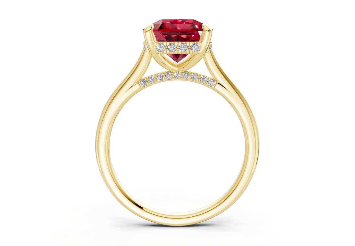 Piper Ruby Gemstone Solitaire Radiant Squareuare Cut 2.3mm Engagement Ring