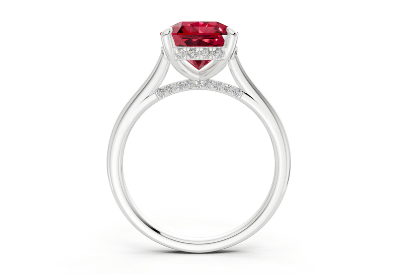 Piper Ruby Gemstone Solitaire Radiant Squareuare Cut 2mm Engagement Ring - Ring Premier