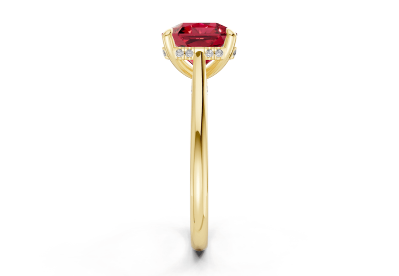 Piper Ruby Gemstone Solitaire Radiant Squareuare Cut 2mm Engagement Ring - Ring Premier