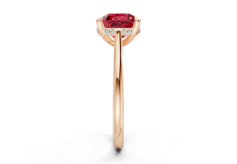 Piper Ruby Gemstone Solitaire Radiant Squareuare Cut 2mm Engagement Ring - Ring Premier