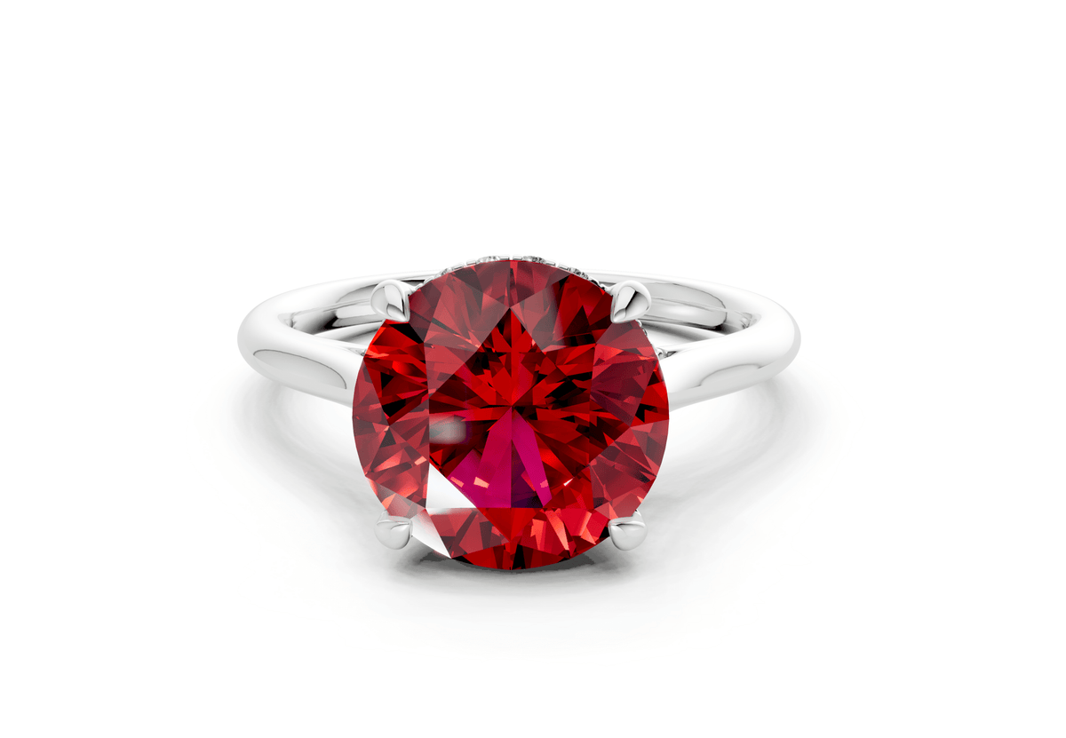 Piper Ruby Gemstone Solitaire Round Cut 1.8mm Engagement Ring
