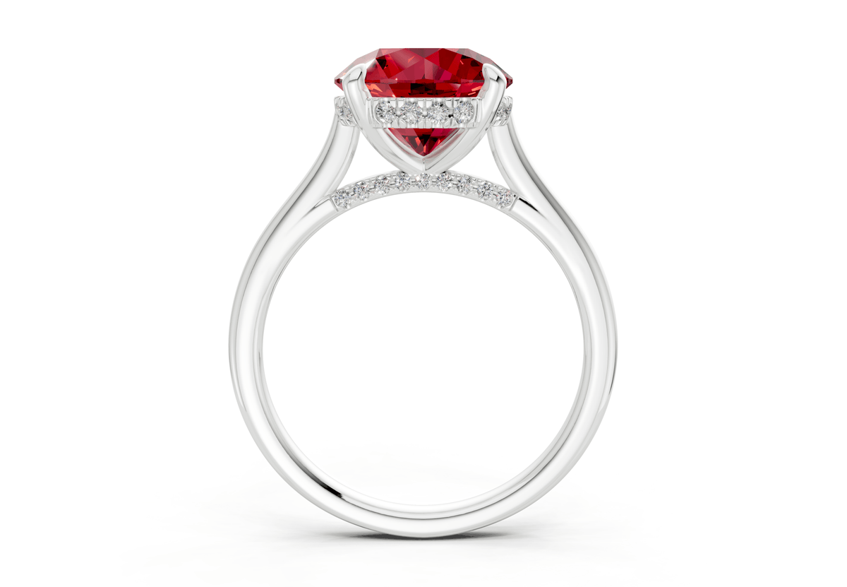 Piper Ruby Gemstone Solitaire Round Cut 1.8mm Engagement Ring
