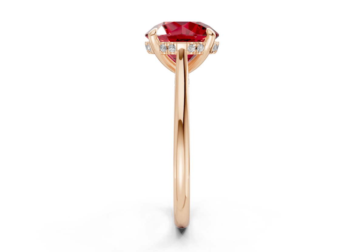 Piper Ruby Gemstone Solitaire Round Cut 1.8mm Engagement Ring