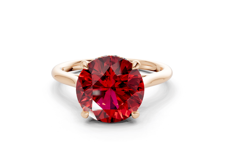 Piper Ruby Gemstone Solitaire Round Cut 2mm Engagement Ring - Ring Premier