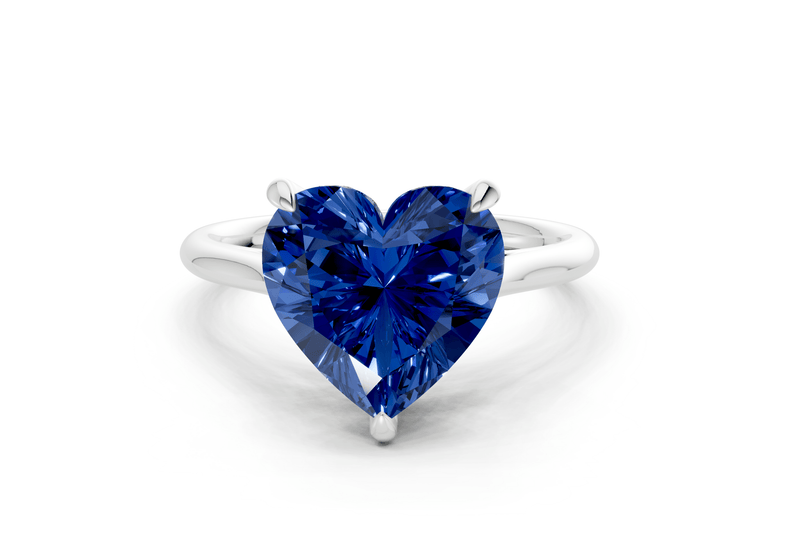 Piper Sapphire Gemstone Solitaire Heart Cut 2.3mm Engagement Ring - Ring Premier