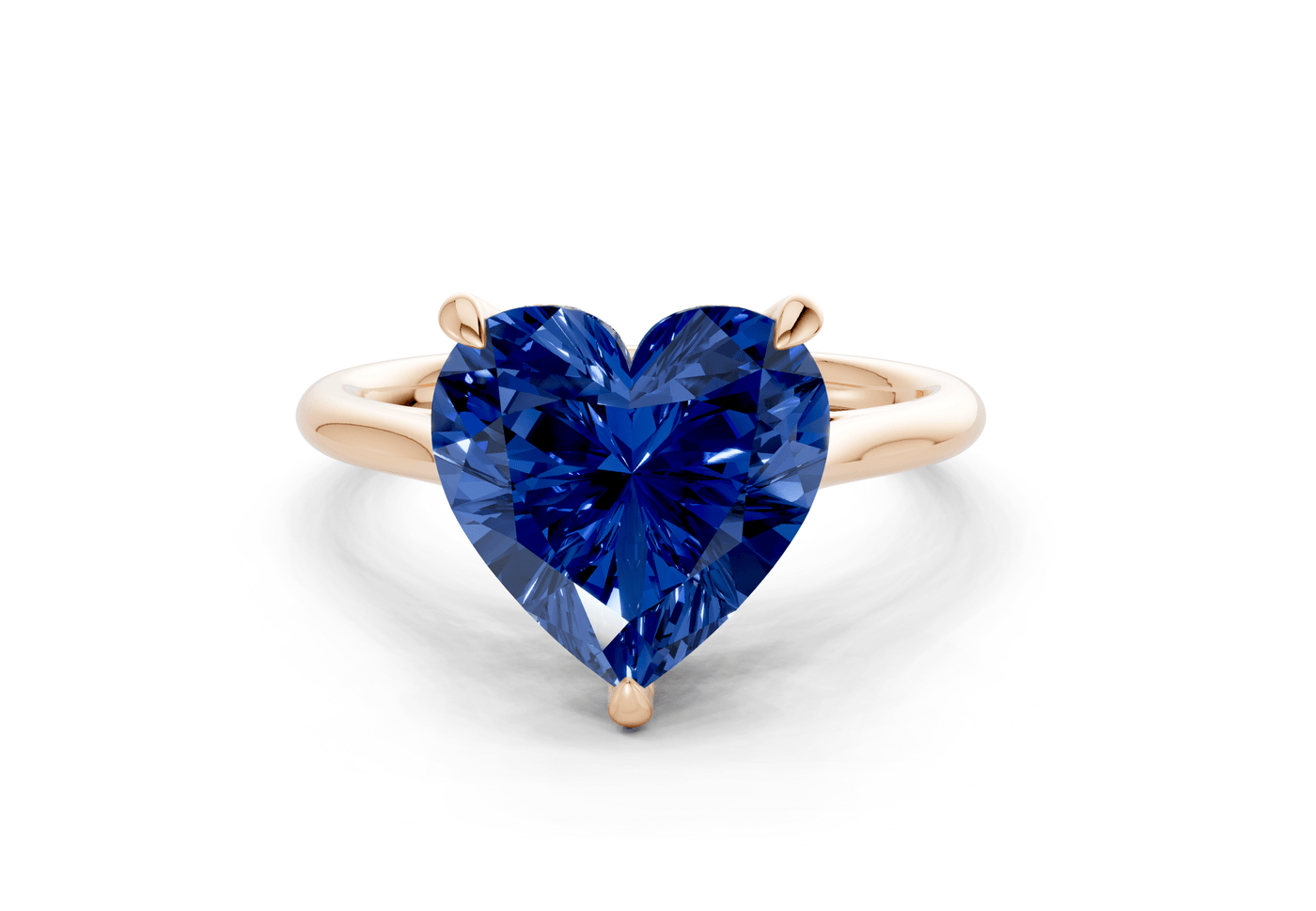 Piper Sapphire Gemstone Solitaire Heart Cut 2mm Engagement Ring