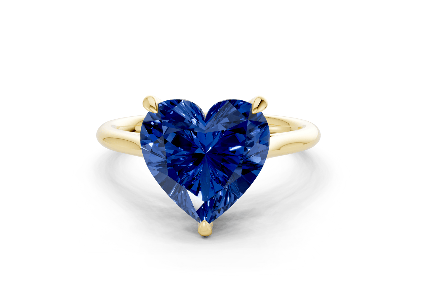 Piper Sapphire Gemstone Solitaire Heart Cut 2mm Engagement Ring - Ring Premier