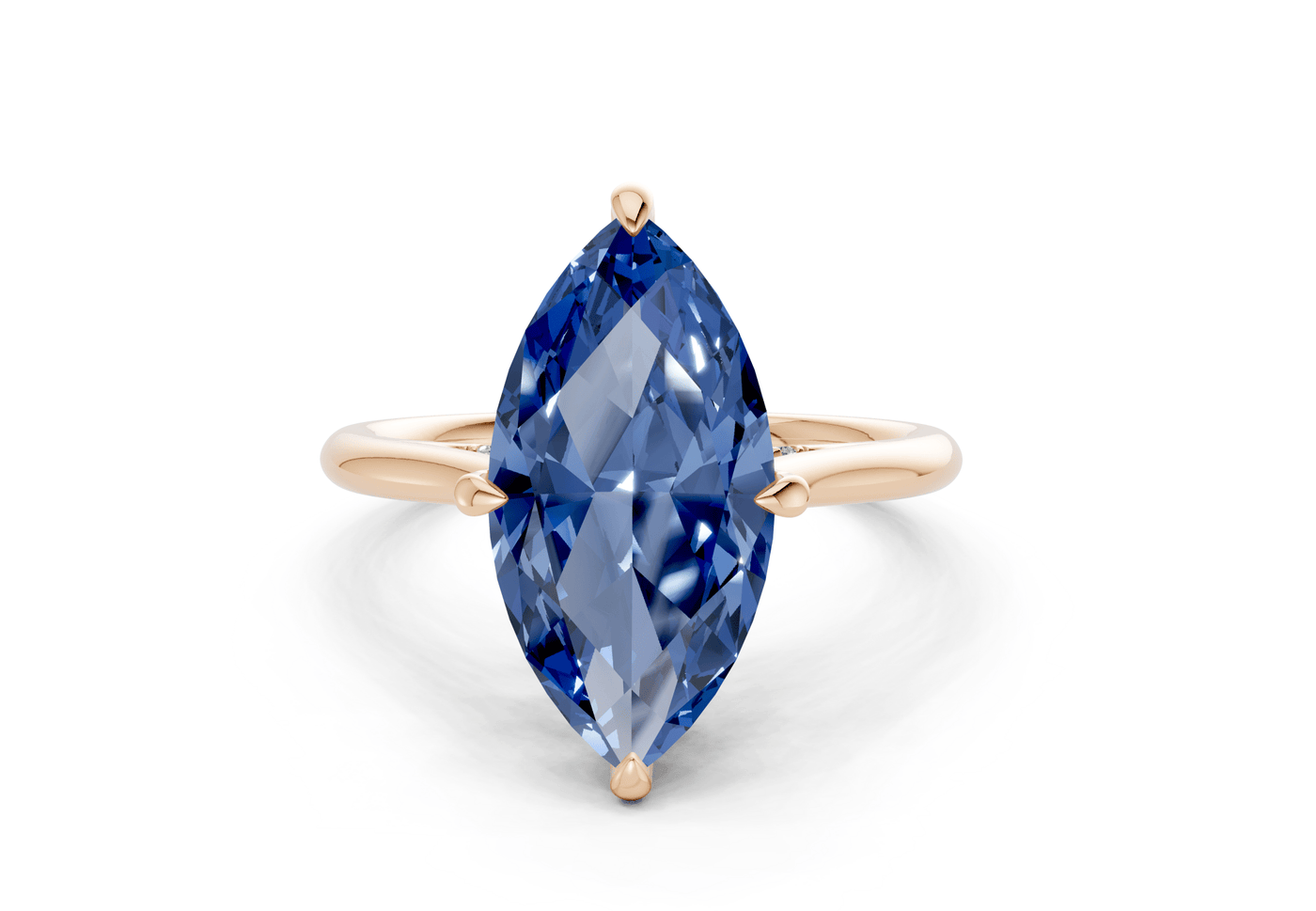 Piper Sapphire Gemstone Solitaire Marquise Cut 1.8mm Engagement Ring