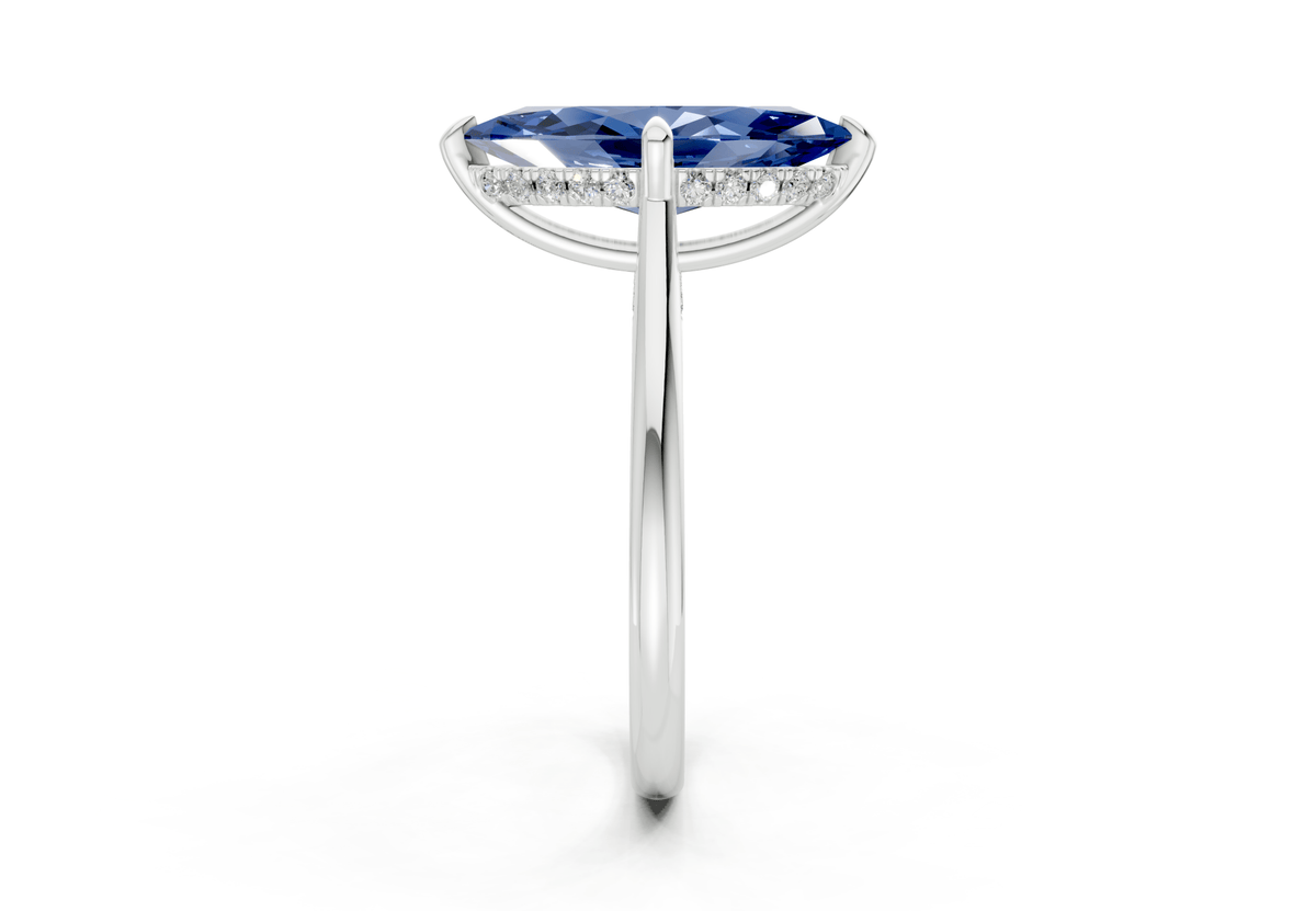 Piper Sapphire Gemstone Solitaire Marquise Cut 2.2mm Engagement Ring