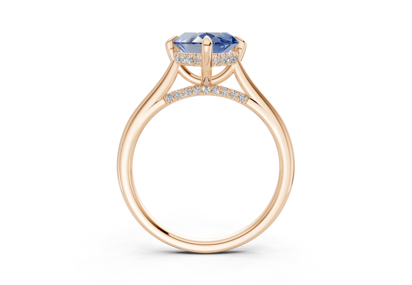 Piper Sapphire Gemstone Solitaire Marquise Cut 2.2mm Engagement Ring