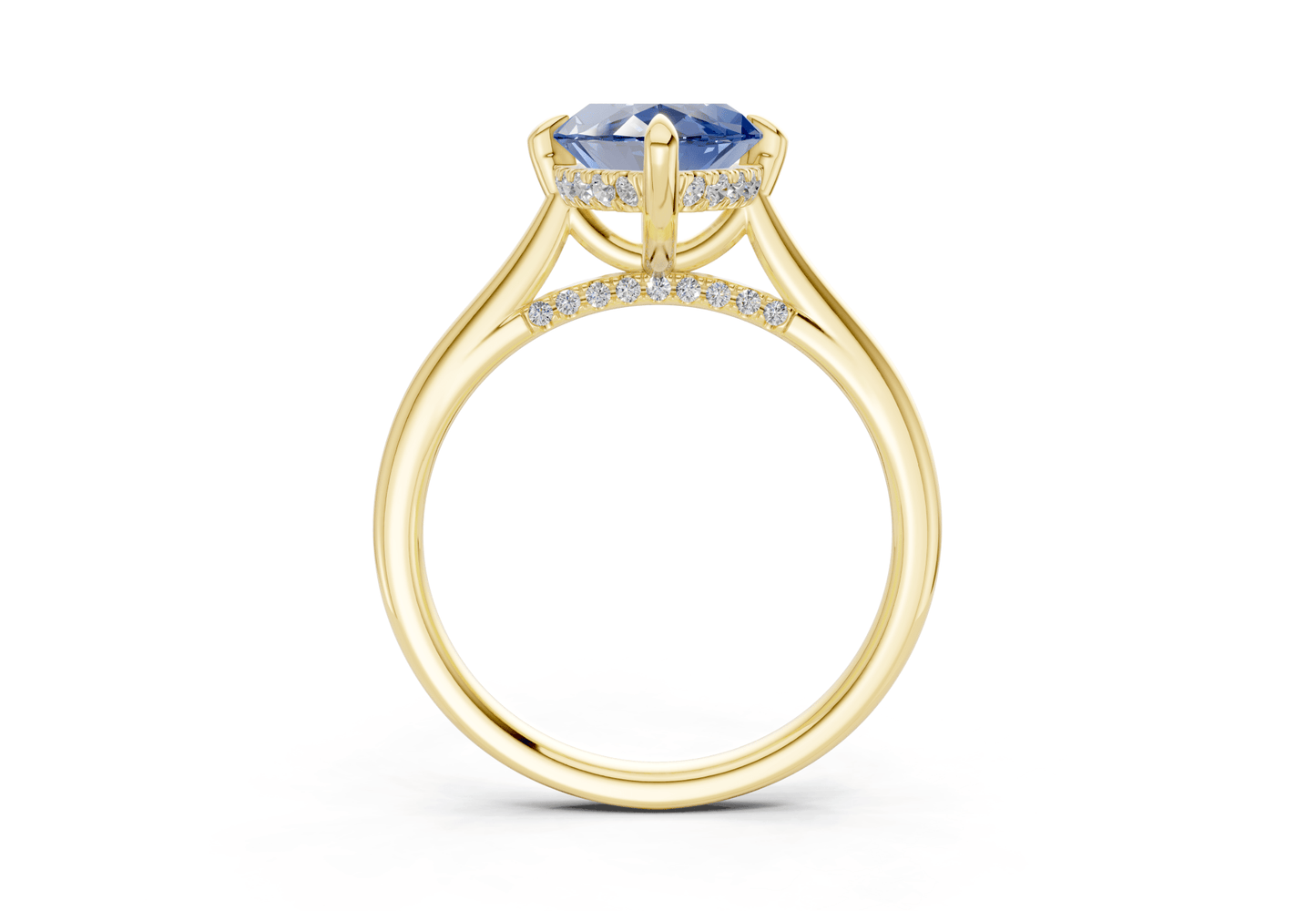 Piper Sapphire Gemstone Solitaire Marquise Cut 2.2mm Engagement Ring - Ring Premier