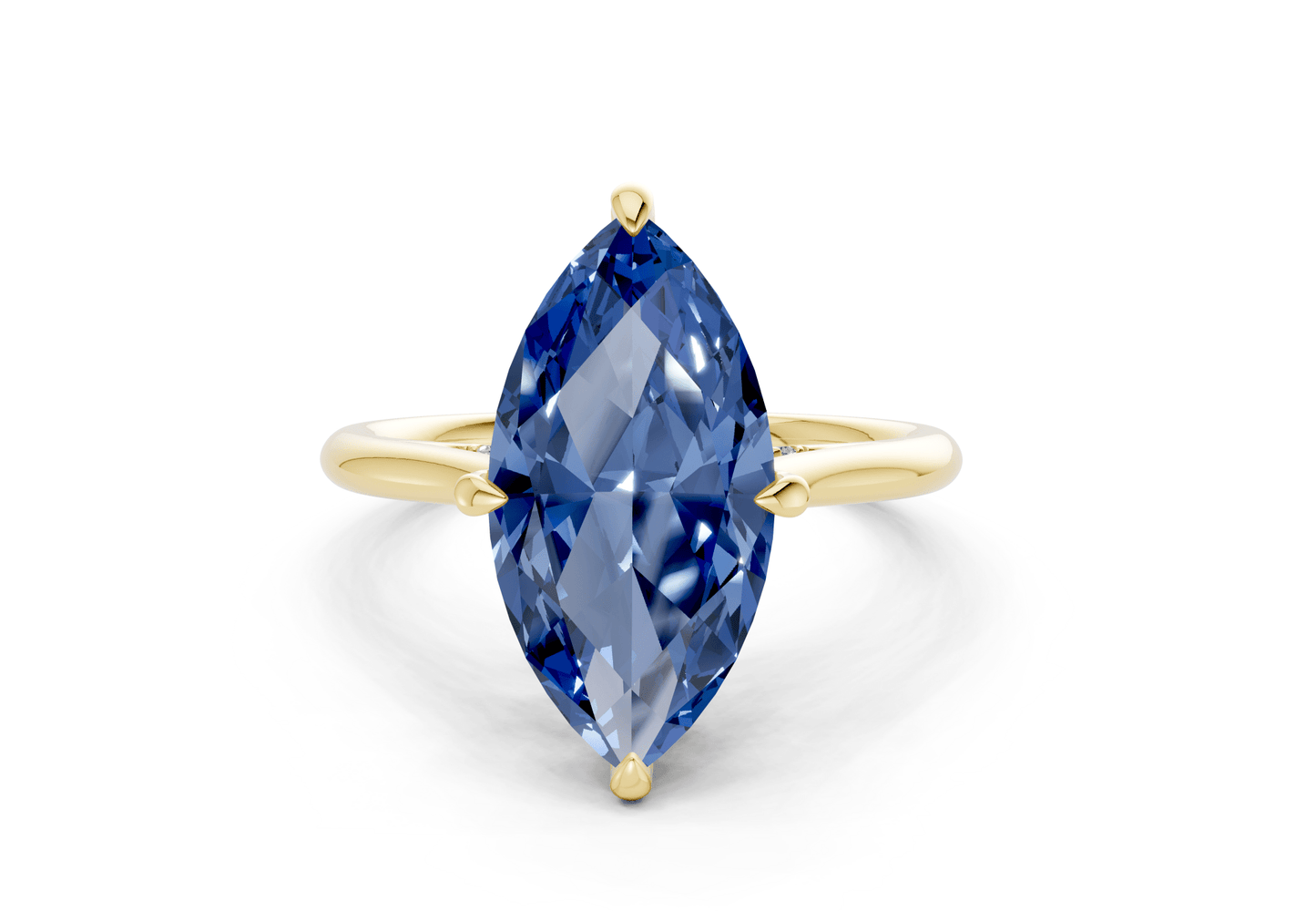 Piper Sapphire Gemstone Solitaire Marquise Cut 2mm Engagement Ring - Ring Premier