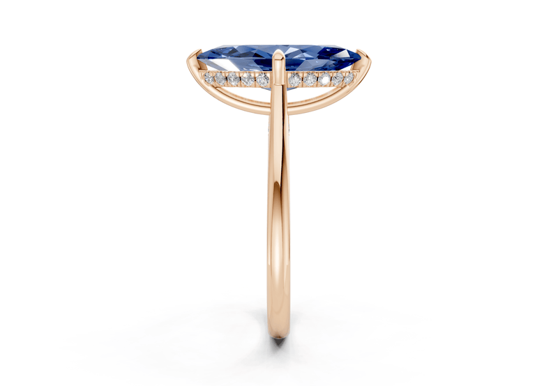 Piper Sapphire Gemstone Solitaire Marquise Cut 2mm Engagement Ring - Ring Premier