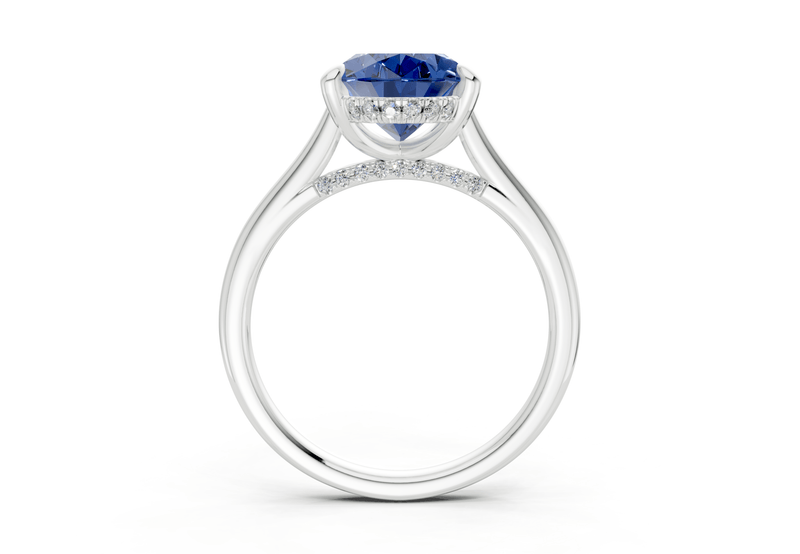 Piper Sapphire Gemstone Solitaire Oval Cut 2.3mm Engagement Ring - Ring Premier