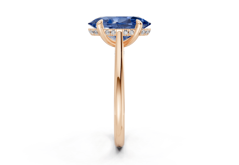 Piper Sapphire Gemstone Solitaire Oval Cut 2.3mm Engagement Ring - Ring Premier