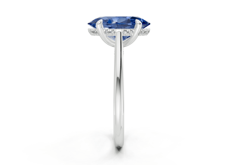 Piper Sapphire Gemstone Solitaire Oval Cut 2.3mm Engagement Ring - Ring Premier