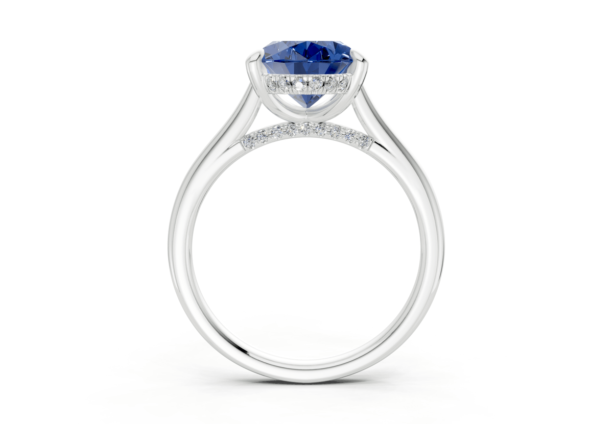 Piper Sapphire Gemstone Solitaire Oval Cut 2mm Engagement Ring