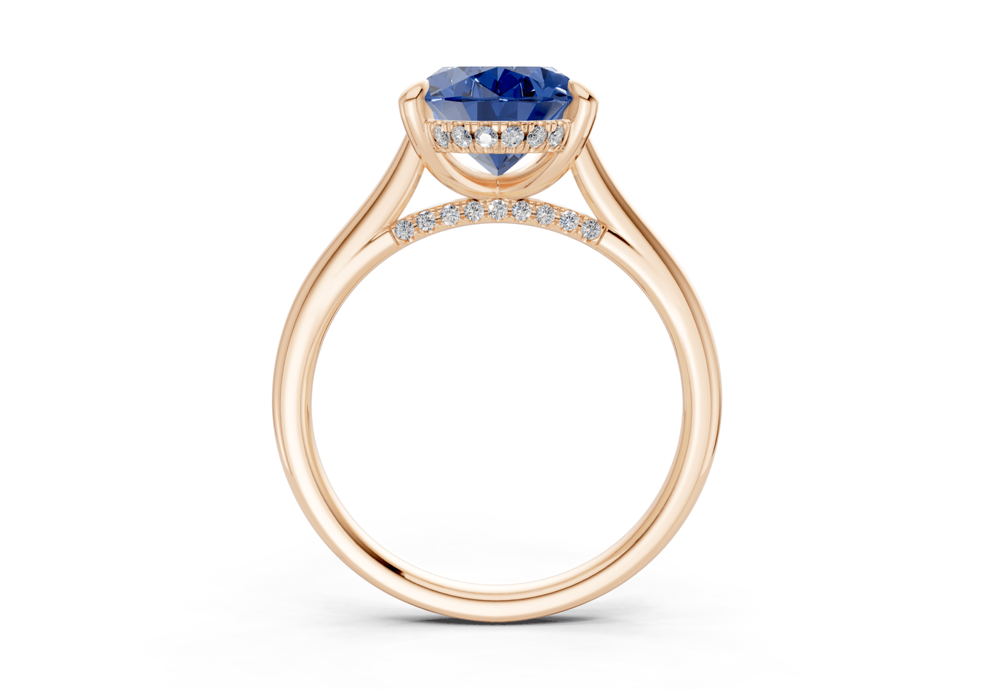 Piper Sapphire Gemstone Solitaire Oval Cut 2mm Engagement Ring