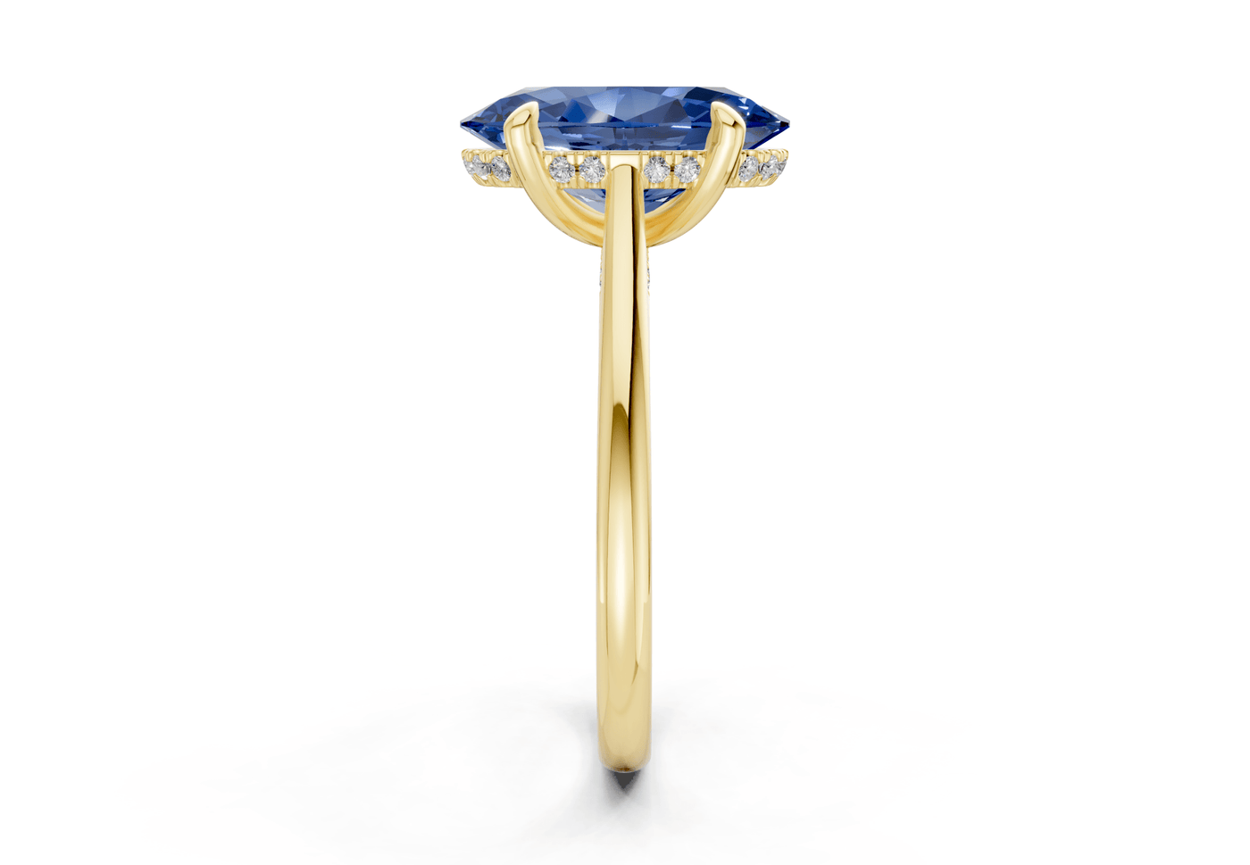 Piper Sapphire Gemstone Solitaire Oval Cut 2mm Engagement Ring