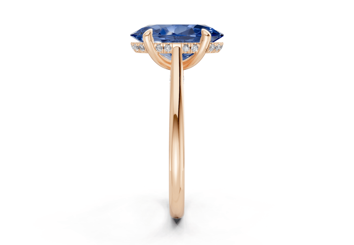 Piper Sapphire Gemstone Solitaire Oval Cut 2mm Engagement Ring