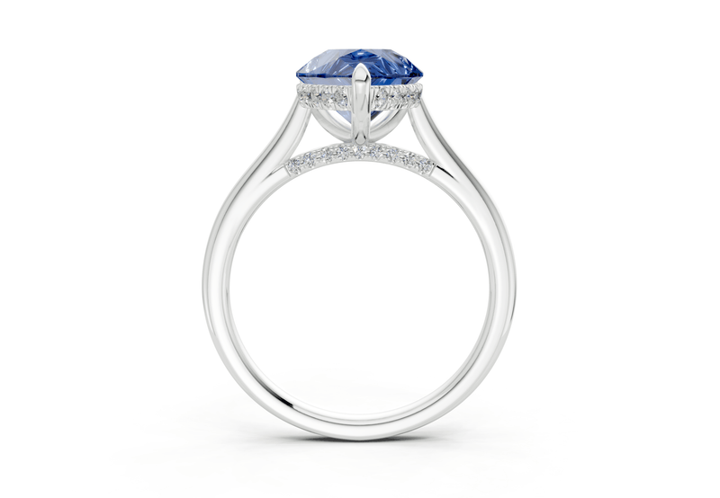 Piper Sapphire Gemstone Solitaire Pear Cut 1.8mm Engagement Ring - Ring Premier