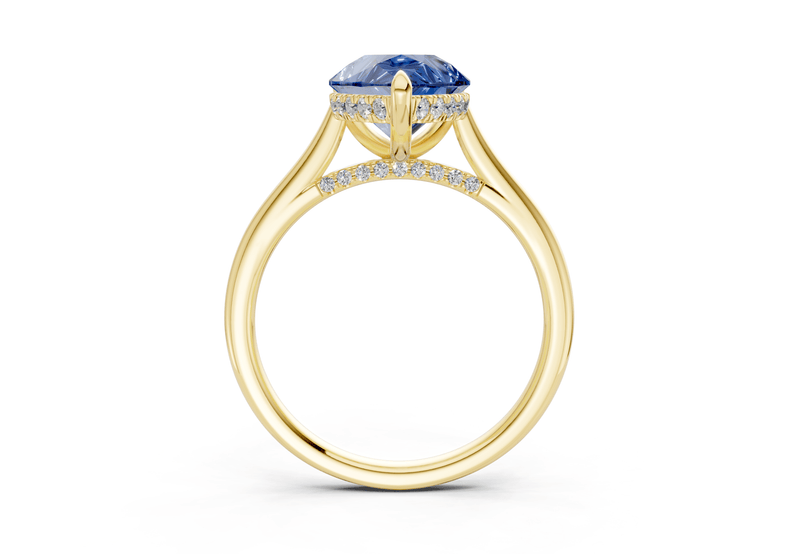 Piper Sapphire Gemstone Solitaire Pear Cut 2.3mm Engagement Ring