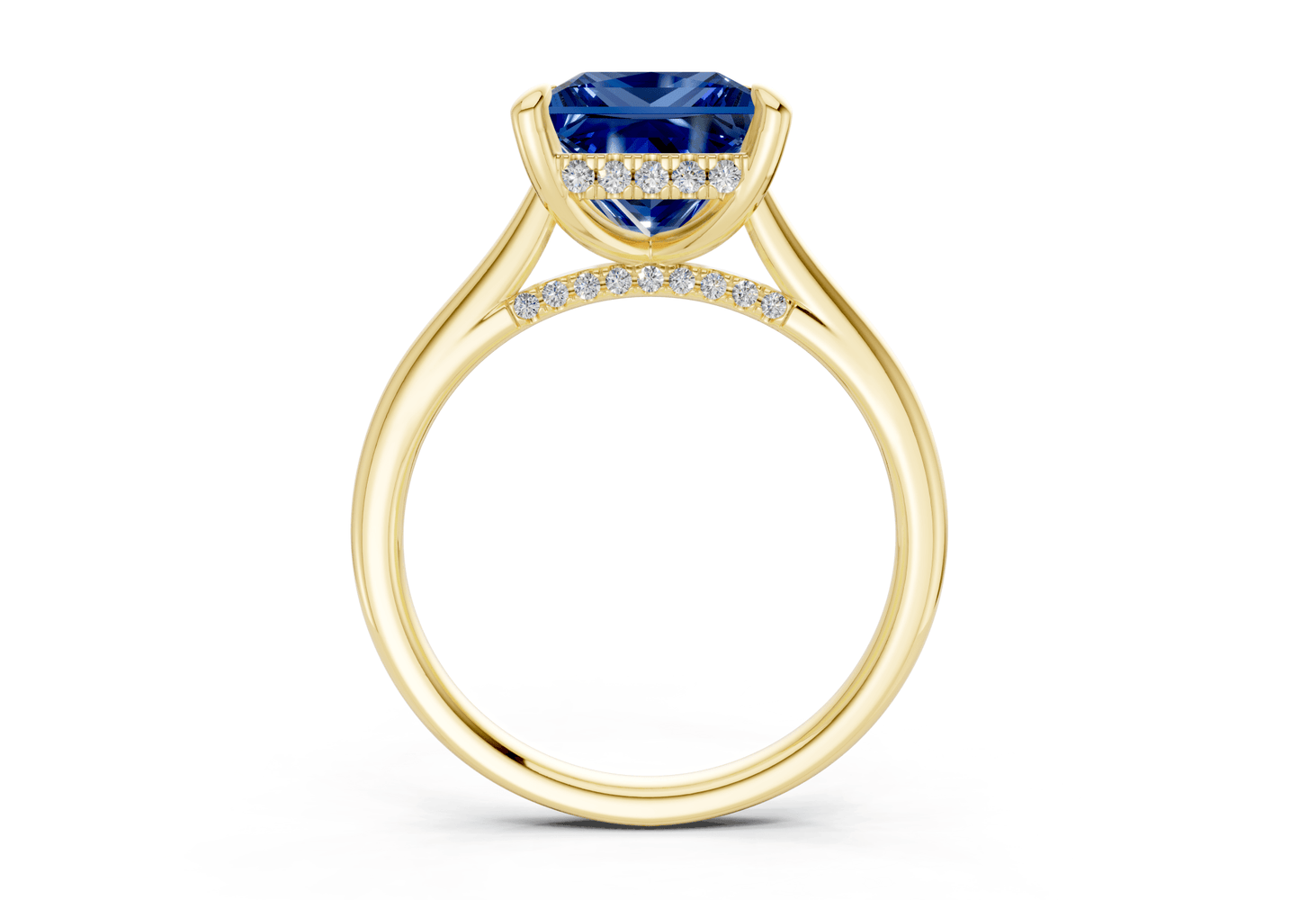 Piper Sapphire Gemstone Solitaire Princess Cut 1.8mm Engagement Ring - Ring Premier