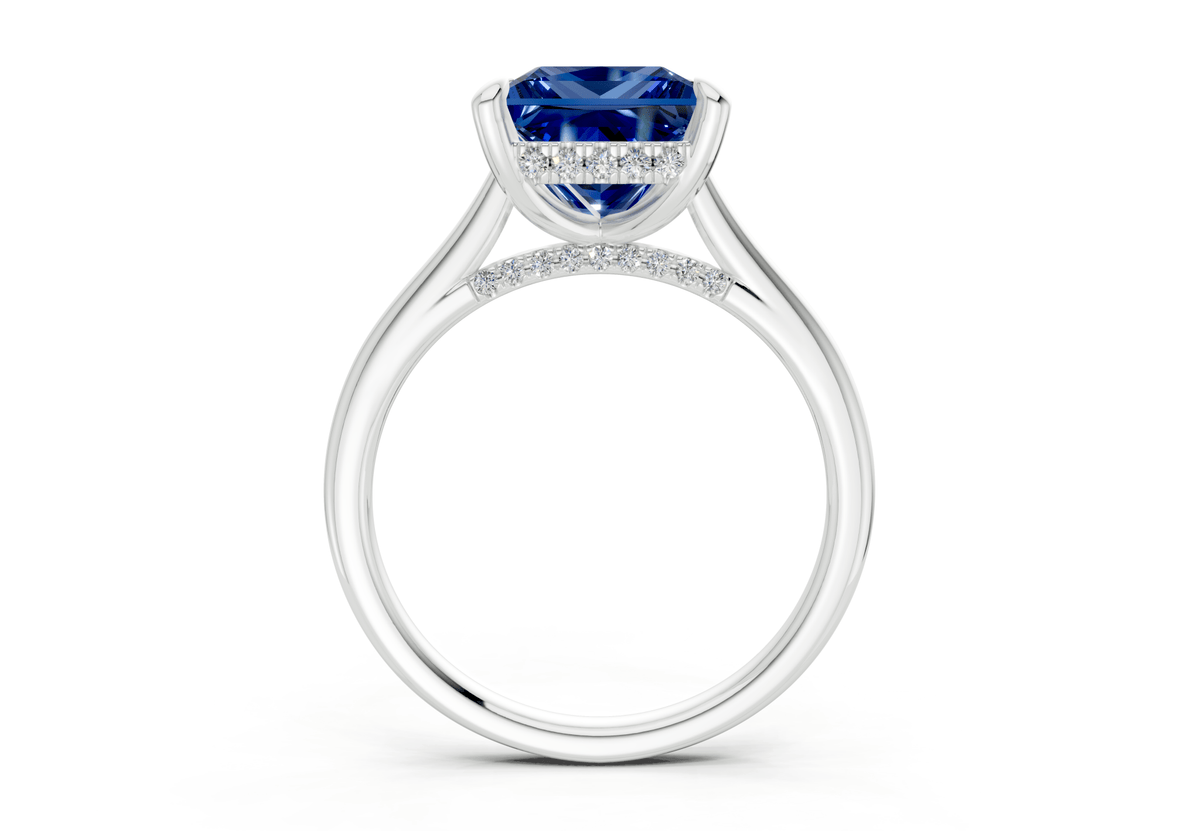 Piper Sapphire Gemstone Solitaire Princess Cut 2.3mm Engagement Ring