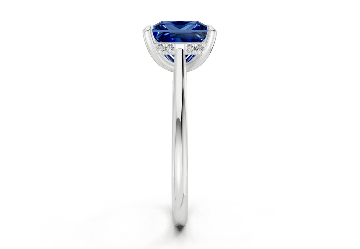Piper Sapphire Gemstone Solitaire Princess Cut 2.3mm Engagement Ring