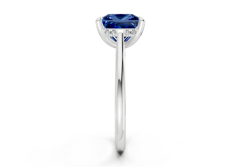 Piper Sapphire Gemstone Solitaire Princess Cut 2.3mm Engagement Ring - Ring Premier