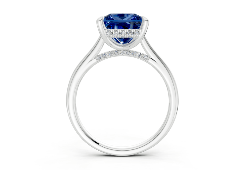 Piper Sapphire Gemstone Solitaire Princess Cut 2mm Engagement Ring - Ring Premier