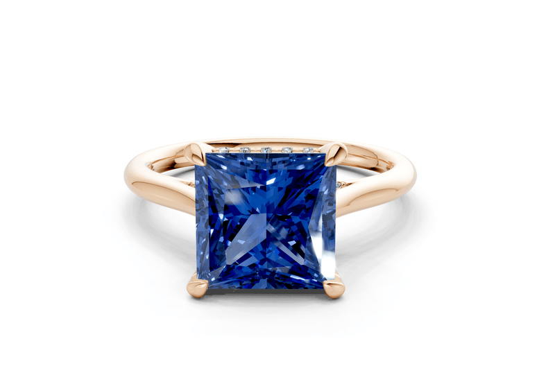 Piper Sapphire Gemstone Solitaire Princess Cut 2mm Engagement Ring - Ring Premier