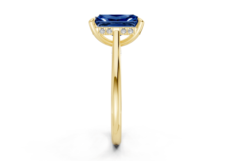 Piper Sapphire Gemstone Solitaire Radiant Cut 1.8mm Engagement Ring - Ring Premier