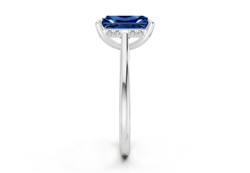 Piper Sapphire Gemstone Solitaire Radiant Cut 1.8mm Engagement Ring - Ring Premier