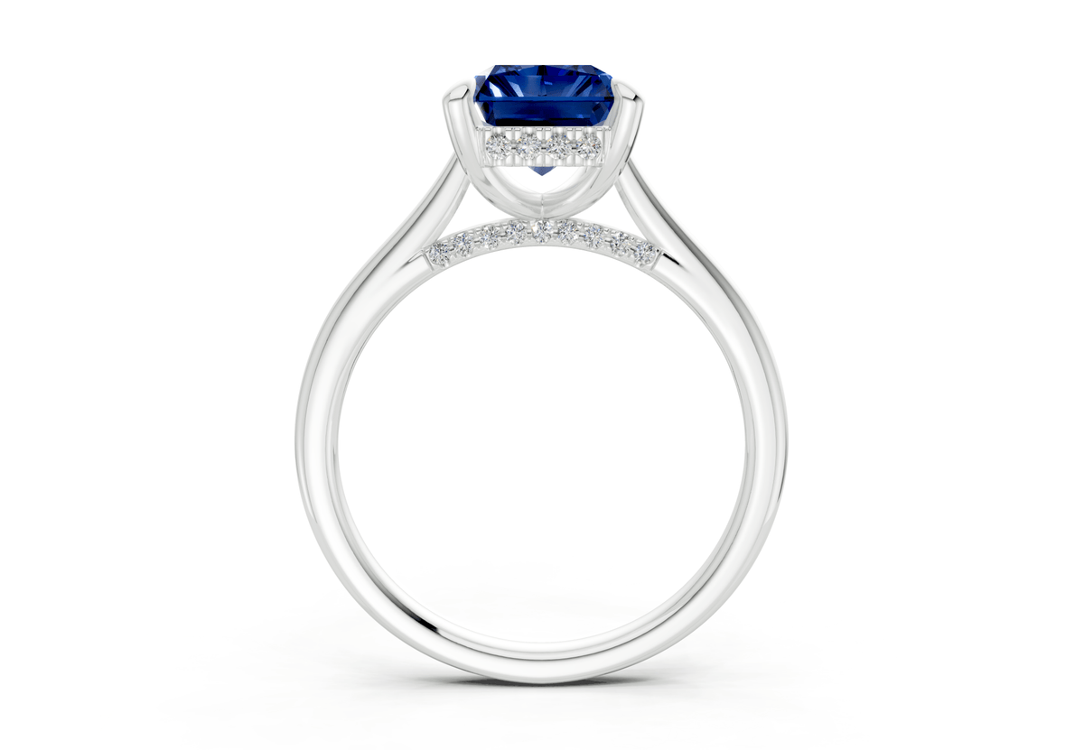 Piper Sapphire Gemstone Solitaire Radiant Cut 2.2mm Engagement Ring