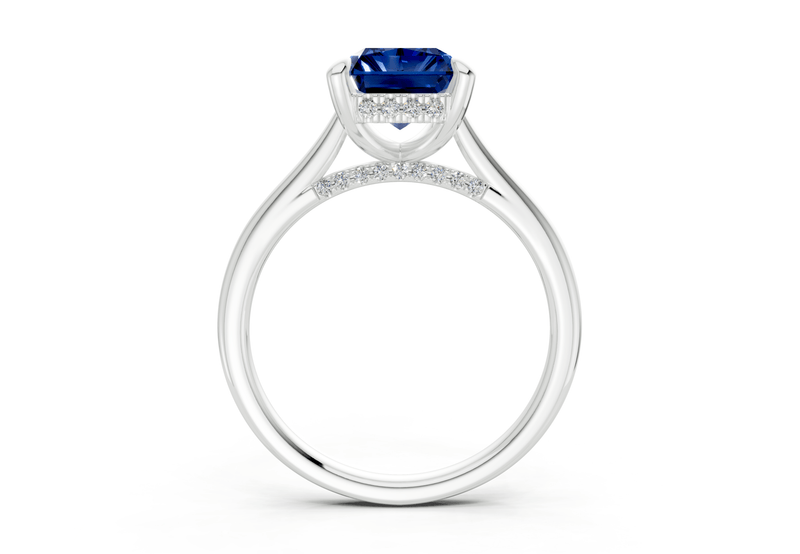Piper Sapphire Gemstone Solitaire Radiant Cut 2.2mm Engagement Ring - Ring Premier