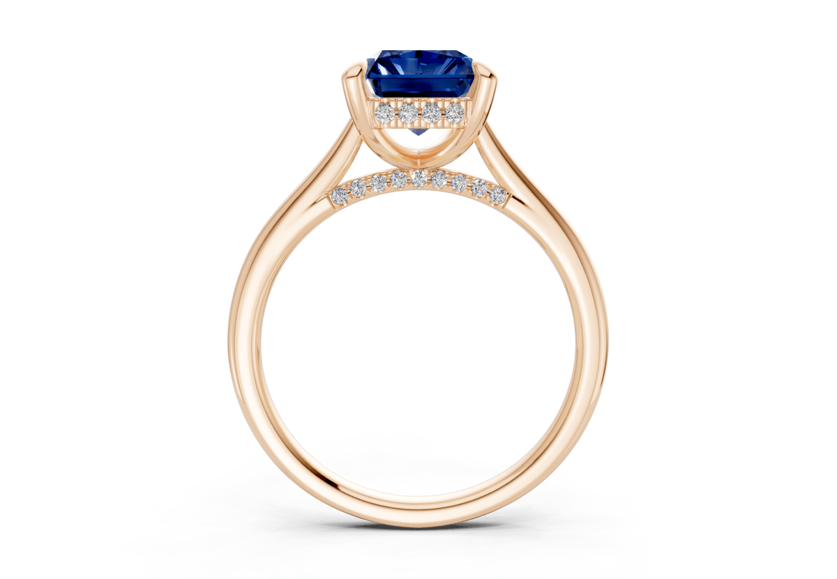 Piper Sapphire Gemstone Solitaire Radiant Cut 2.2mm Engagement Ring