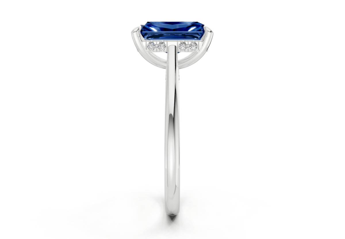 Piper Sapphire Gemstone Solitaire Radiant Cut 2.2mm Engagement Ring
