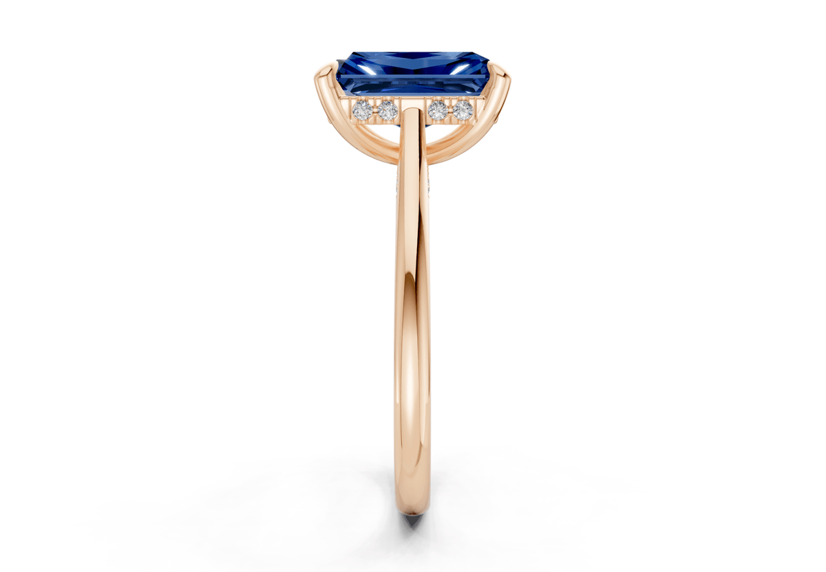 Piper Sapphire Gemstone Solitaire Radiant Cut 2.2mm Engagement Ring