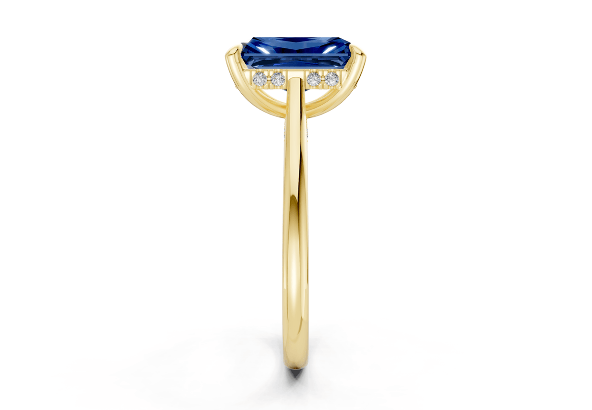 Piper Sapphire Gemstone Solitaire Radiant Cut 2mm Engagement Ring
